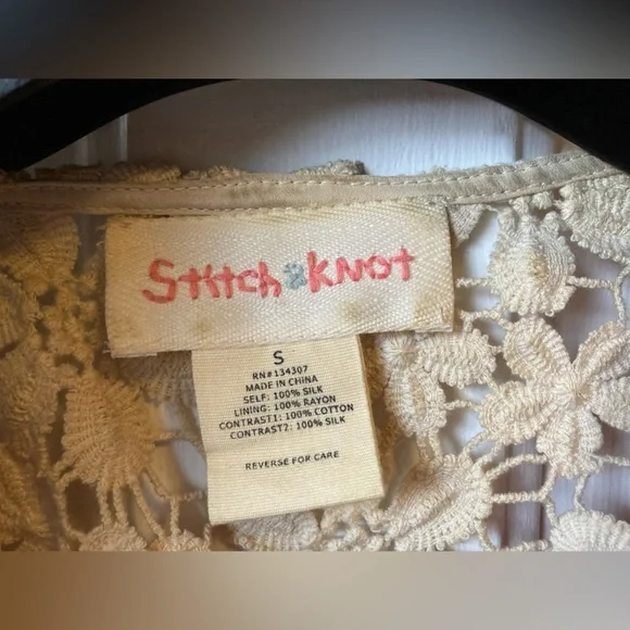 Stitch Knot silk and lace blouse (Anthropology) - Picture 6 of 8